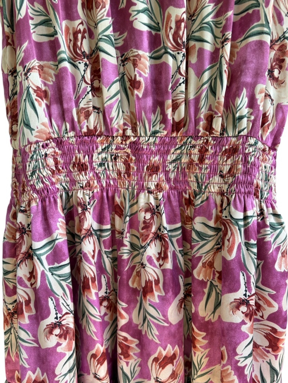 EUC EVEREVE Floral Smocked Waist Sleeveless Dress Size Small - Picture 3 of 7